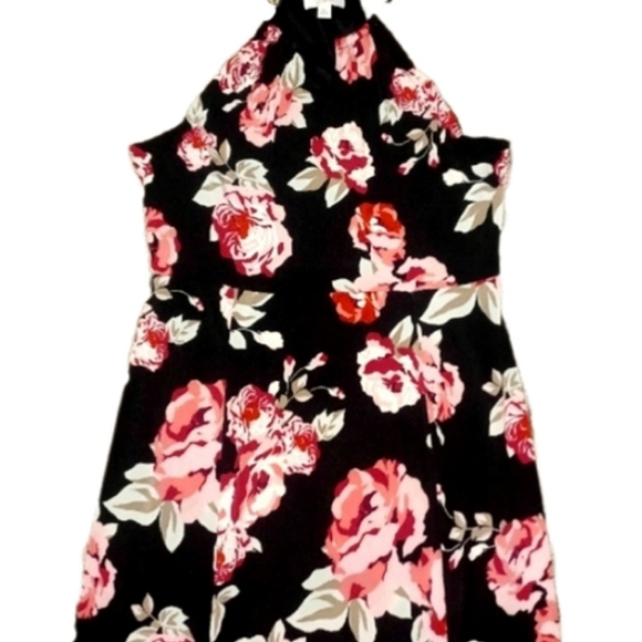 Candie's Black Red Floral Maxi Dress - Picture 2 of 4